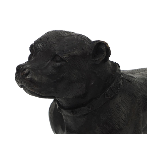 2277 - Bronze study of a Staffordshire Bull Terrier, 31cm in length