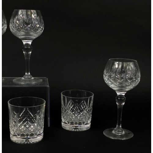 2267 - Set of four Edinburgh Crystal tumblers, together with a set of four Stewart Webb glasses, the larges... 