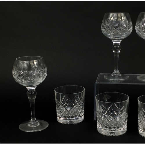 2267 - Set of four Edinburgh Crystal tumblers, together with a set of four Stewart Webb glasses, the larges... 