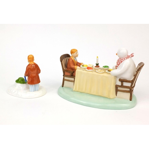 2186 - Two Coalport figures from the Snowman series with boxes, comprising Dinner for Two and The Story End... 