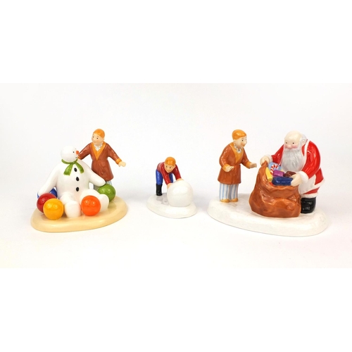 2188 - Three Coalport figures from the Snowman series all with boxes, comprising Building the Snowman, Soft... 