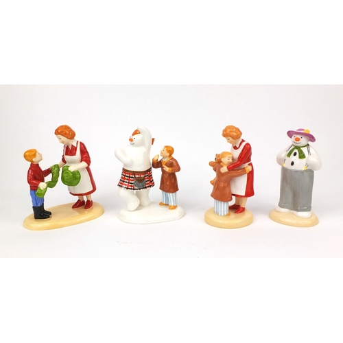 2187 - Four Coalport figures from the Snowman series all with boxes, comprising Highland Fling, Dressing Up... 