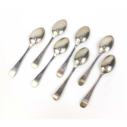 2434A - Set of seven Military interest rifle shooting club teaspoons, the bowls decorated with crossed rifle... 