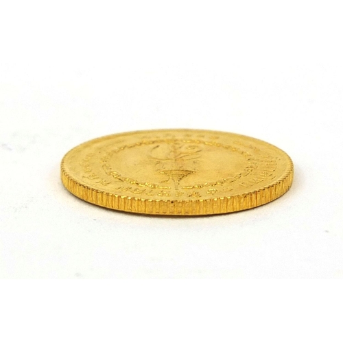 2717 - Thai Baht gold coin, approximate weight 7.3g