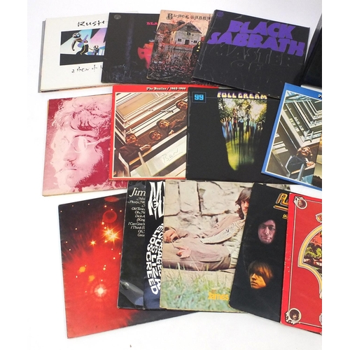 2291 - Case of Rock vinyl LP records including Black Sabbath, Vertigo, Yes and Rush examples