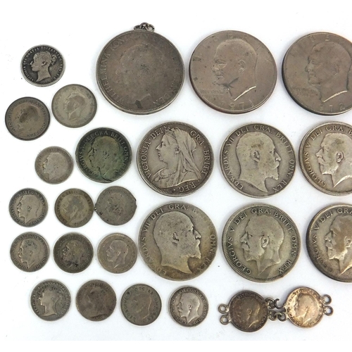 2772 - British and world coinage, some silver, including 1897 half crown, dollar, sixpence, shilling, etc, ... 