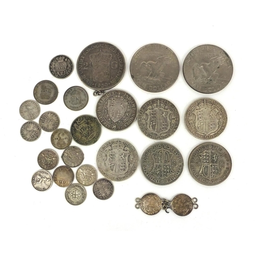 2772 - British and world coinage, some silver, including 1897 half crown, dollar, sixpence, shilling, etc, ... 