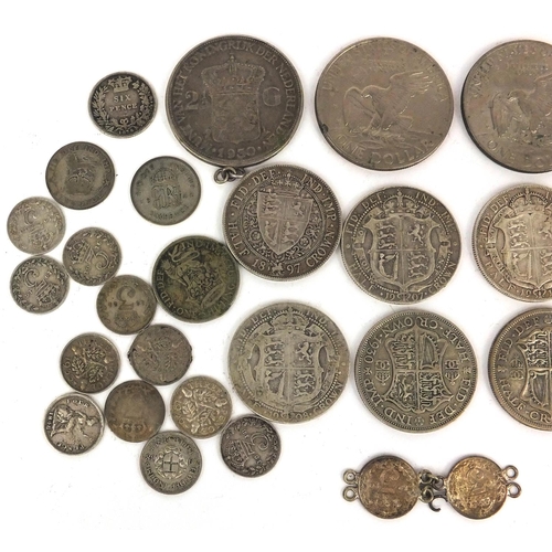 2772 - British and world coinage, some silver, including 1897 half crown, dollar, sixpence, shilling, etc, ... 