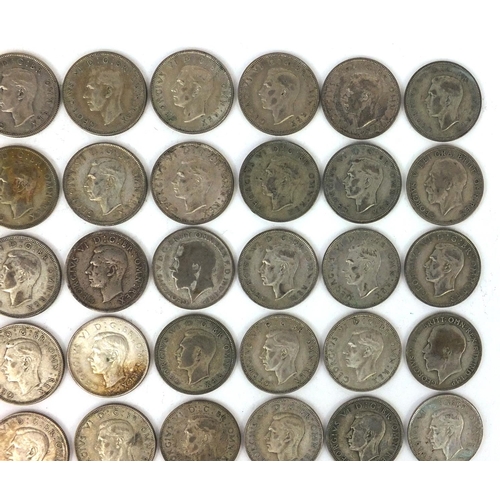 2770 - Collection of British pre decimal 2/- and 1/- coins, approximate weight 562g