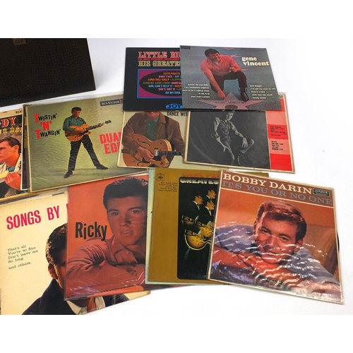 2290 - Case of rock and roll vinyl LPs including Ricky Nelson, Billy Fury and Duane Eddy example