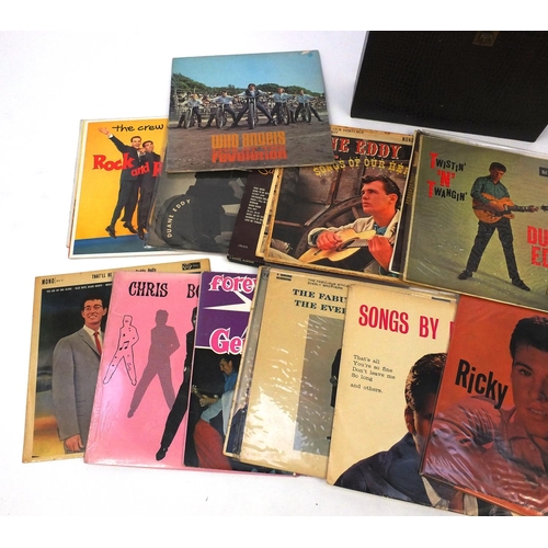 2290 - Case of rock and roll vinyl LPs including Ricky Nelson, Billy Fury and Duane Eddy example