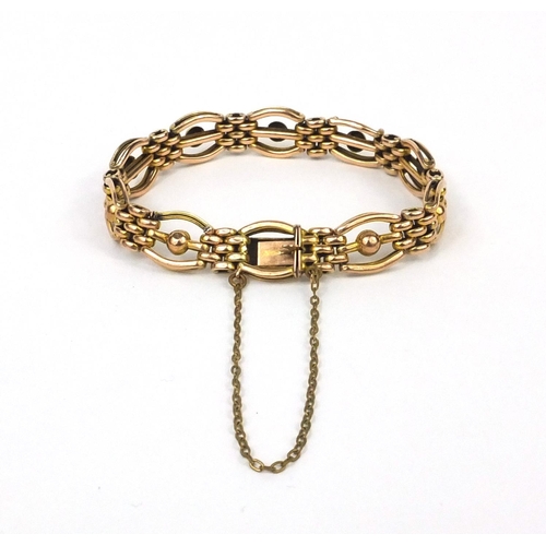 2495 - Stylish 9ct gold bracelet, 16cm long, approximate weight 14.2g