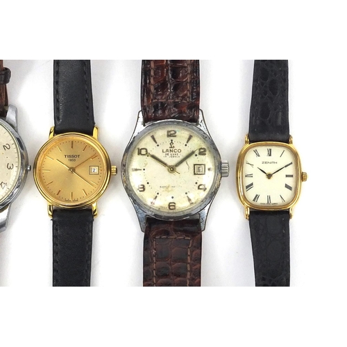 2608 - Eigth vintage wristwatches including Cyma, Lanco Deluxe, Zenith and Lonstar examples