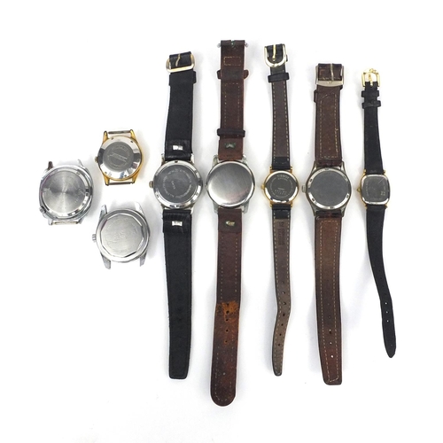 2608 - Eigth vintage wristwatches including Cyma, Lanco Deluxe, Zenith and Lonstar examples