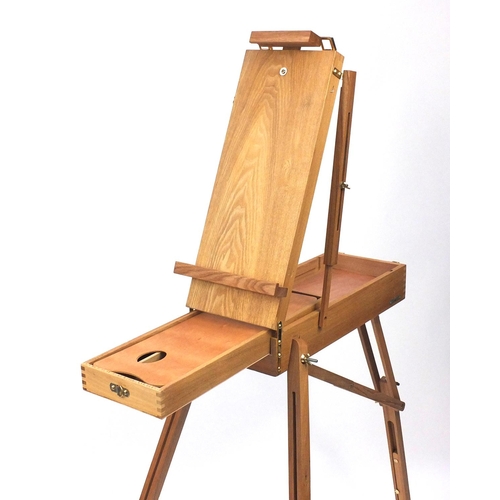 2096 - Modern folding artist's easel and stool together with a Daler Rowney canvas bag