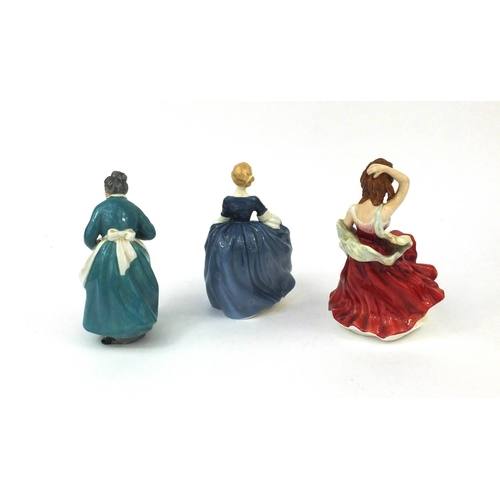 2170 - Two Royal Doulton figurines and a Petit Ladies Renaissance example comprising Sheridan, The Favourit... 