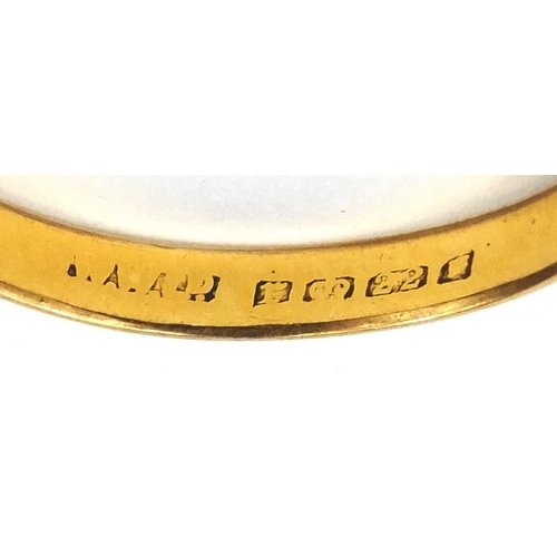 2578 - 22ct gold wedding band, size U, approximate weight 3.2g