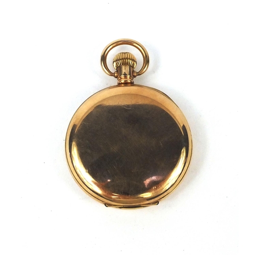 2627 - Tacy Watch Co Admiral gold plated open face pocket watch, 5cm diameter, housed in a fitted case