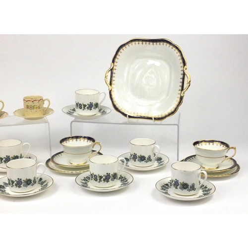 2374 - Tea ware comprising Susie Cooper, Royal Doulton, Esprit pattern and Aynsley examples