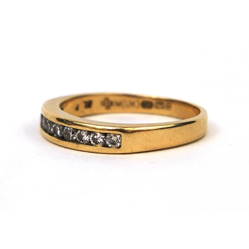 2551 - 9ct gold diamond half eternity ring, set with eight diamonds, size P, approximate weight  3.0g