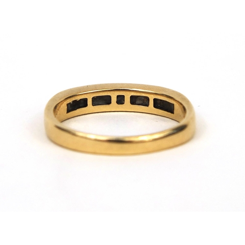 2551 - 9ct gold diamond half eternity ring, set with eight diamonds, size P, approximate weight  3.0g