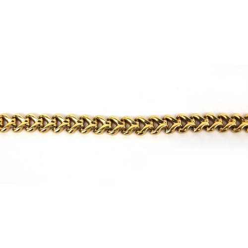 2558 - Stylish 9ct gold bracelet, 18cm long, approximate weight  10.0g