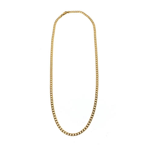 2508 - 9ct gold curb link necklace, 50cm long, approximate weight  9.8g