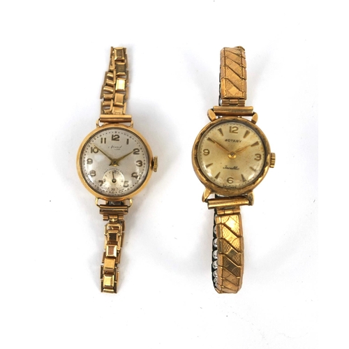 2534 - Two 9ct gold ladies wristwatches comprising Rotary Incabloc and Accurist