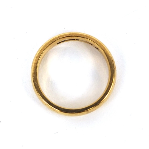 2556 - 9ct gold wedding band, size P, approximate weight  5.6g