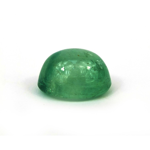 2600 - Large natural polished cabochon green stone, 2.3cm long, approximate weight 7.6g