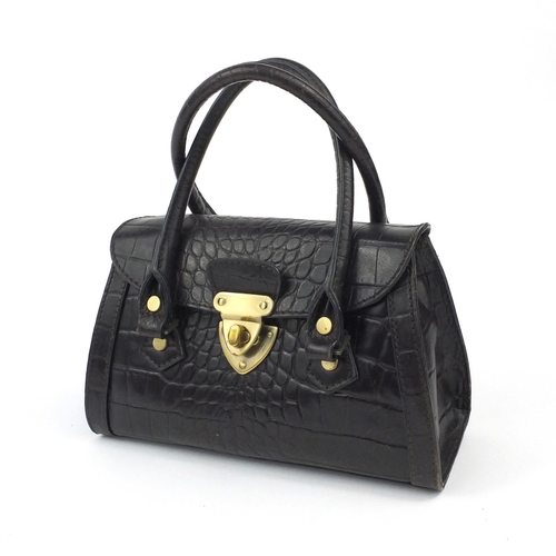 2322 - Carriage brown leather snakeskin effect lady's handbag, together with a Jamin Puech example, each wi... 