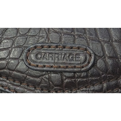 2322 - Carriage brown leather snakeskin effect lady's handbag, together with a Jamin Puech example, each wi... 