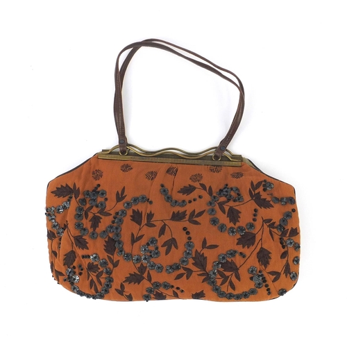 2322 - Carriage brown leather snakeskin effect lady's handbag, together with a Jamin Puech example, each wi... 