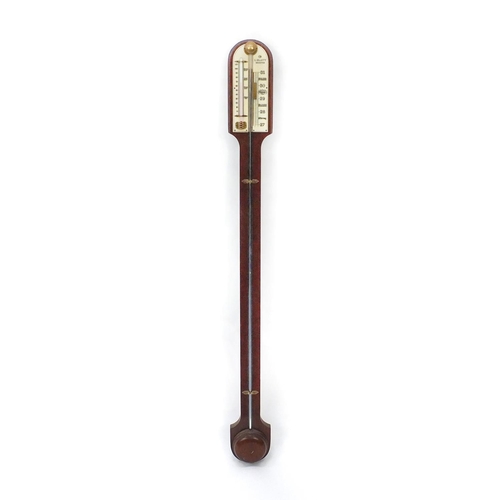 2097 - I.Blatt of Brighton Georgian style mahogany stick barometer with ivorine plates, 91cm long