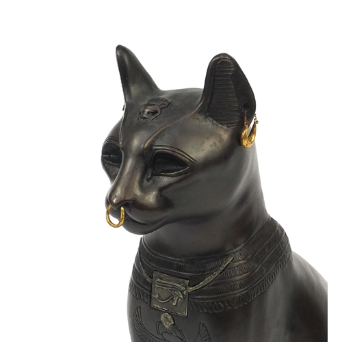 2352 - Bronze study of an Egyptian cat, 33cm high