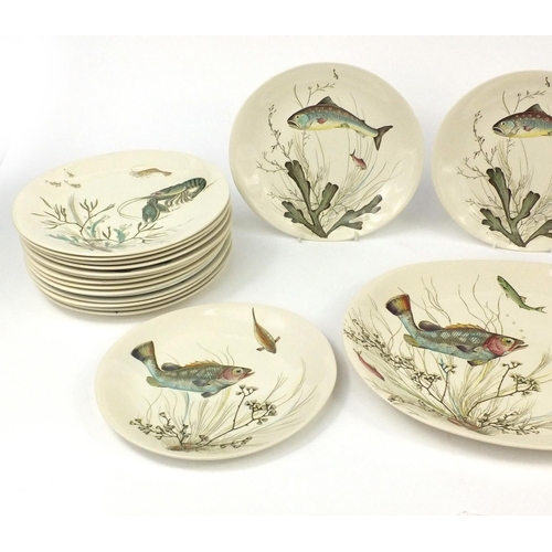 2241 - Collection of Johnson Bros fish patterned plates including design no. 2 and design no. 5 examples, t... 