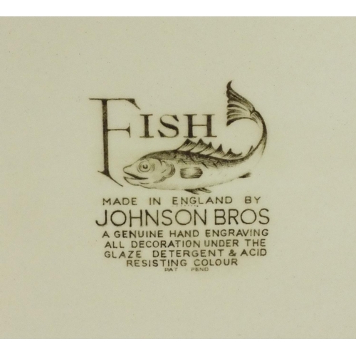 2241 - Collection of Johnson Bros fish patterned plates including design no. 2 and design no. 5 examples, t... 