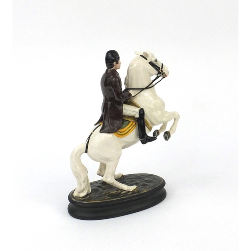 2105 - Beswick Model of a Lippizaner on Rearing White Horse, factory marks to the base, 26cm high