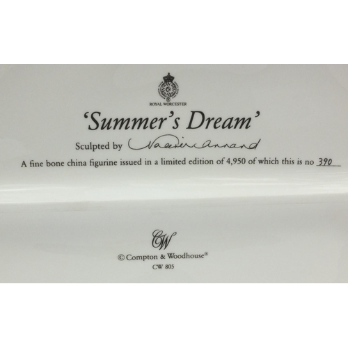 2152 - Royal Worcester figurine Summer's Dream, limited edition 390/4950, factory marks to the base, 35cm h... 