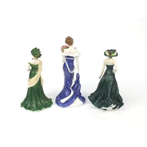 2155 - Three Royal Worcester figurines comprising Olivia 408/4950, Grand Hotel 182/4950 and The Spirit of S... 