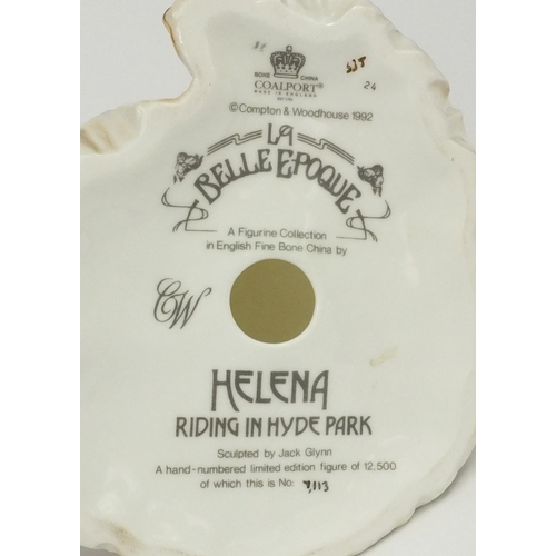 2163 - Three Coalport figures comprising Madame de Pompadour 3507/12500, Helena Riding in Hyde Park 7113/12... 