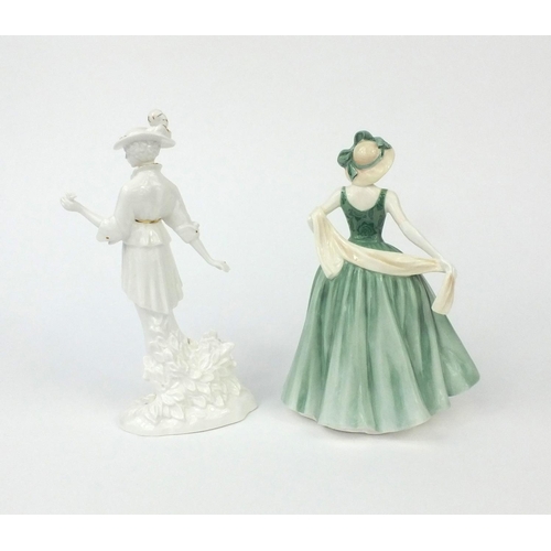 2168 - Two collectable figurines comprising Royal Doulton Lady of the Year Elena 2001 HN4015 and Royal Worc... 