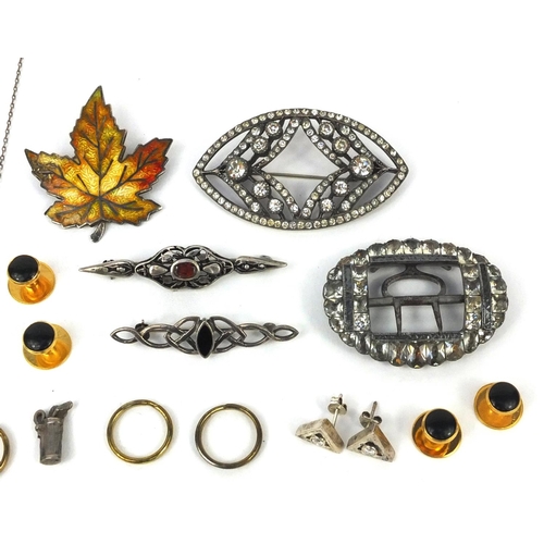 2559 - Silver and white metal jewellery including enamelled brooches, necklaces, earrings etc approximate w... 