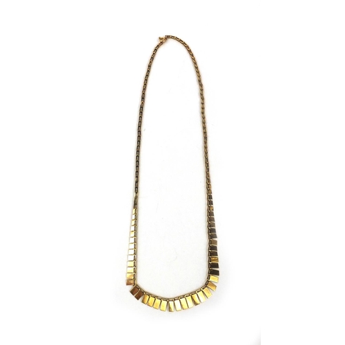 2548 - Stylish 9ct gold necklace, 40cm long, approximate weight 4.7g