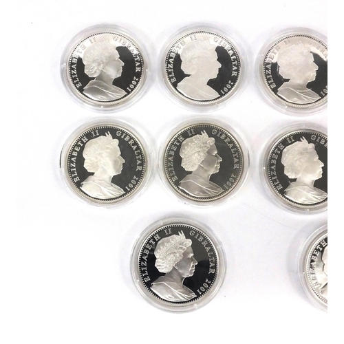 2719 - Set of ten silver proof one crowns from The Victorian Age series including The Great Exhibition, Dea... 