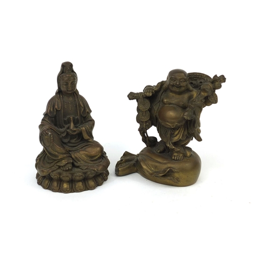 2237A - Two Chinese bronze Buddha's, the largest 10cm high