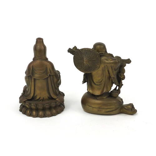 2237A - Two Chinese bronze Buddha's, the largest 10cm high