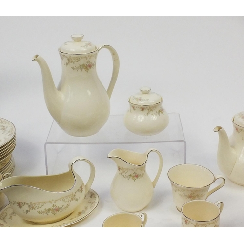 2280 - Royal Doulton The Romance Collection Diana pattern dinner ware, including coffee pot, teapot, tureen... 