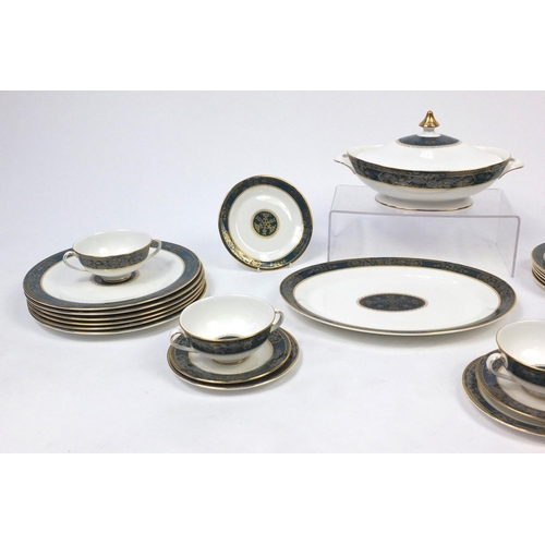 2196 - Collection of Royal Doulton Carlisle pattern dinner/tea ware including tureen, meat plate, dinner pl... 