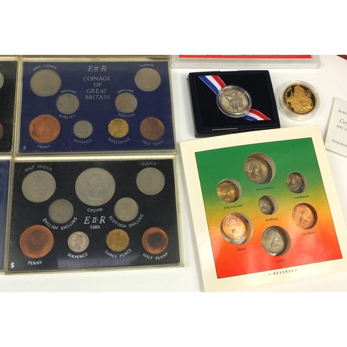 2783 - Group of proof coinage, some proof, including a coin commemorating Stanley Gibbons 140th Anniversary... 